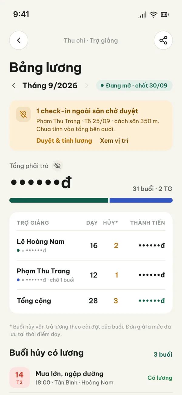 Tập Xíu – Thu chi → Bảng lương Tập Xíu – Thu chi → Bảng lương