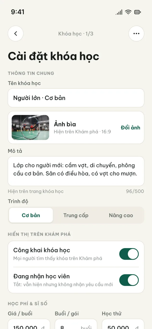 Tập Xíu – Quản lý → Khóa học → Tạo khóa Tập Xíu – Quản lý → Khóa học → Tạo khóa